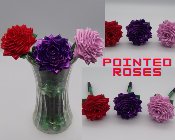 Rose Duct Tape Pen Realistic Rose Duct Tape Pen Pointed Rose Duct Tape Pen Duct  Tape Flower Pen Flower Pen 