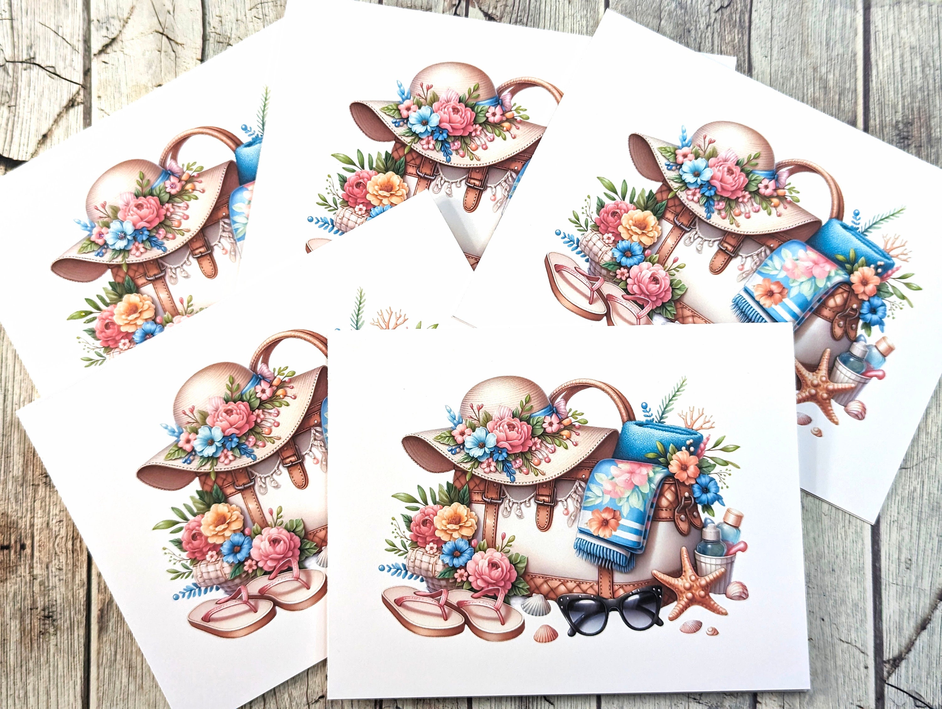 Summer Beach Vibes Greeting Card: Handmade Blank Note Card - Etsy