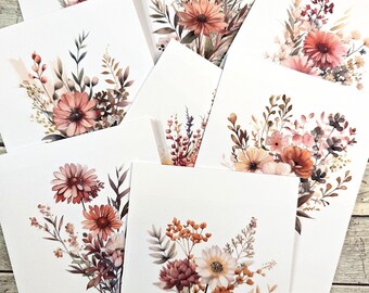 Cottagecore Fall Note Card Set: Farmhouse Hydrangeas, Set of 6 - Etsy