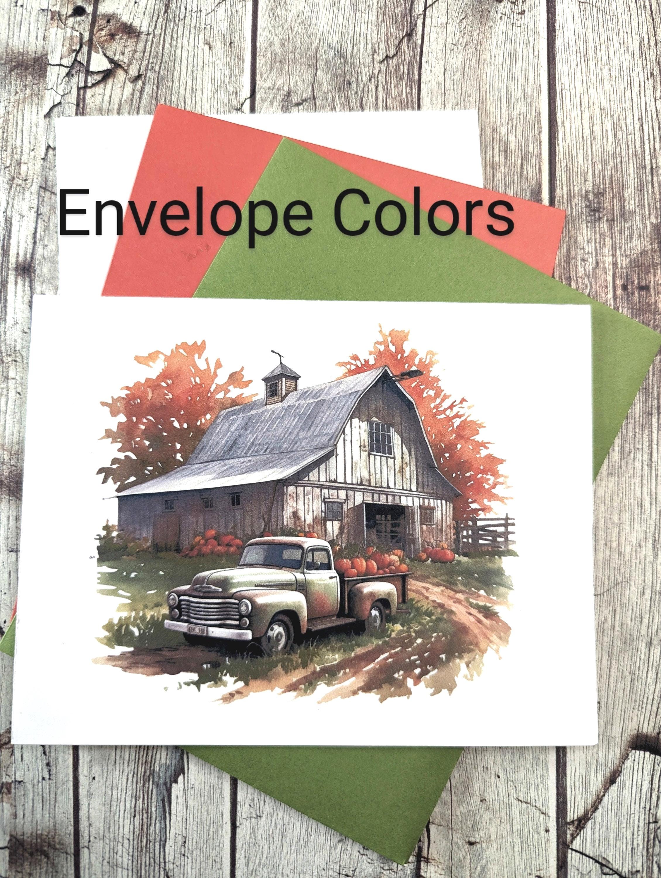 Handmade Fall Note Cards: Rustic Barns & Vintage Trucks - Set of 6 - Etsy
