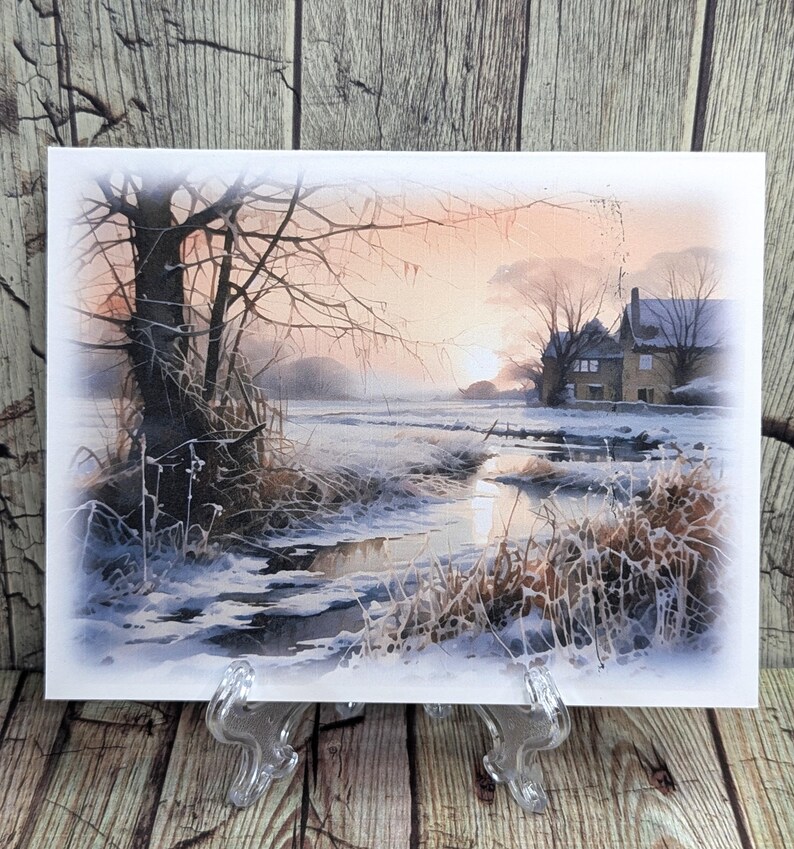 Winter Sunrise Note Cards: Snowy Landscape Greeting Cards - Set of 6 - Etsy