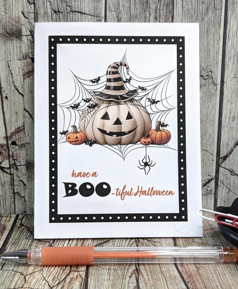 Halloween Notecards - Pumpkin Note Card - Happy Halloween Note Cards ...