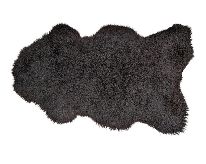 SAL 26-026 - XL Genuine Curly Classic Sheepskin Rug Throw