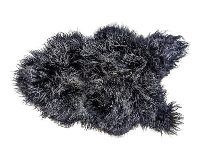 Genuine Icelandic Sheepskin - Frosted Black Curly