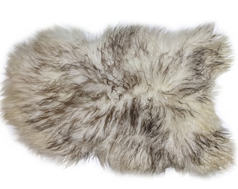 Genuine Icelandic Sheepskin Rug Throw – shade of grey - curly pile