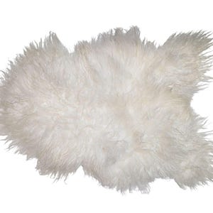 Genuine Icelandic Sheepskin Rug Throw – shade of white  - curly pile