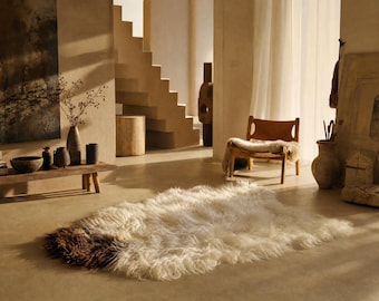 Genuine Curly Icelandic Sheepskin Rug – Natural Sheep Hide Throw, Luxury Fur Rug, Soft Chair & Sofa Accent | SAL 27-040