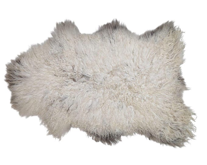 SAL 26-076 - XL Genuine Curly Icelandic Sheepskin Rug Throw