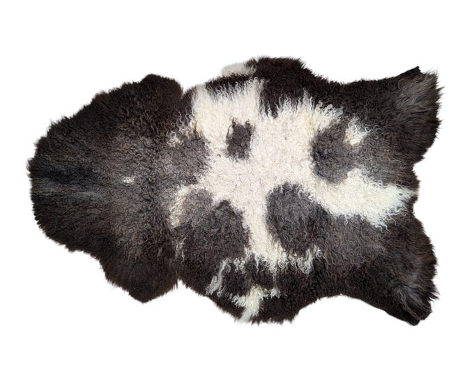SAL 26-028 - XL Genuine Curly Classic Sheepskin Rug Throw