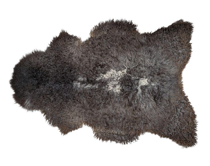 SAL 26-053 - XL Genuine Curly Classic Sheepskin Rug Throw