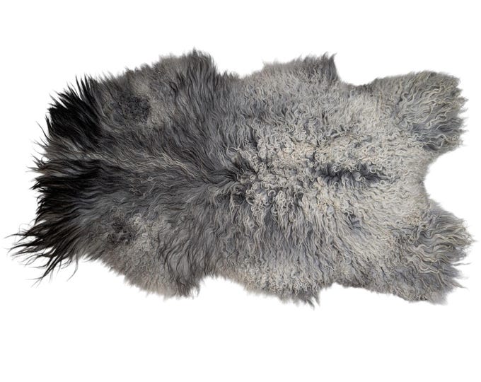 SAL 26-052 - XL Genuine Curly Classic Sheepskin Rug Throw