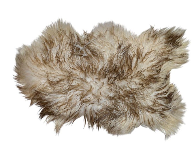 Genuine Icelandic Sheepskin Rug Throw – shade of brown - curly pile