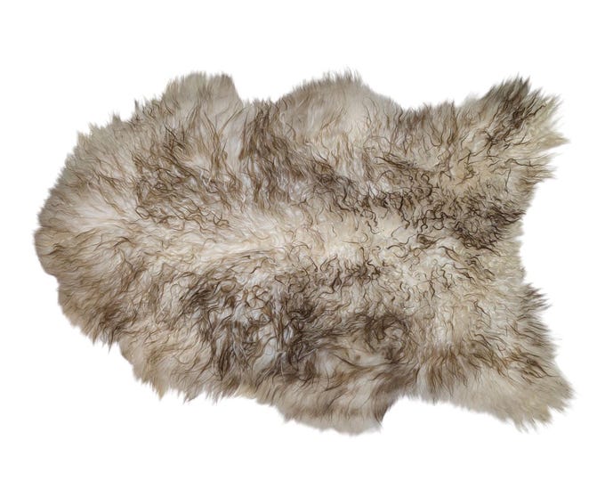 Genuine Icelandic Sheepskin Rug Throw – shade of grey - curly pile