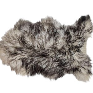 Genuine Icelandic Sheepskin Rug Throw – shade of black - curly pile