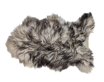 Genuine Icelandic Sheepskin Rug Throw – shade of black - curly pile