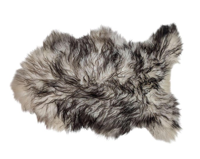 Genuine Icelandic Sheepskin Rug Throw – shade of black - curly pile