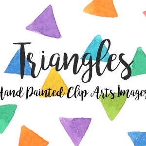 Triangle pattern Watercolor Clip Arts element Digital paper Files Party Wedding Invitation Printable Download colorful geomatric