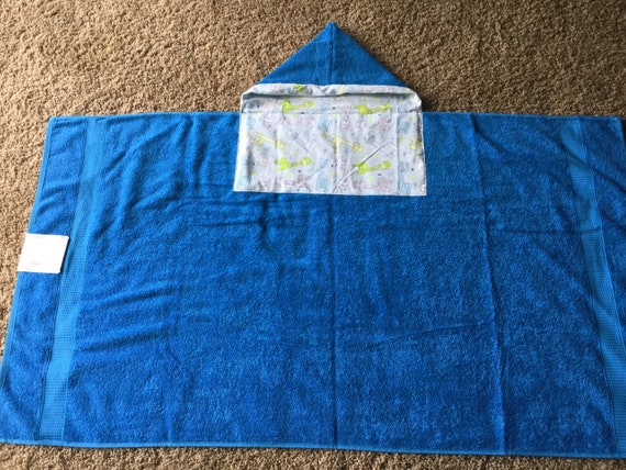 blue hooded towel