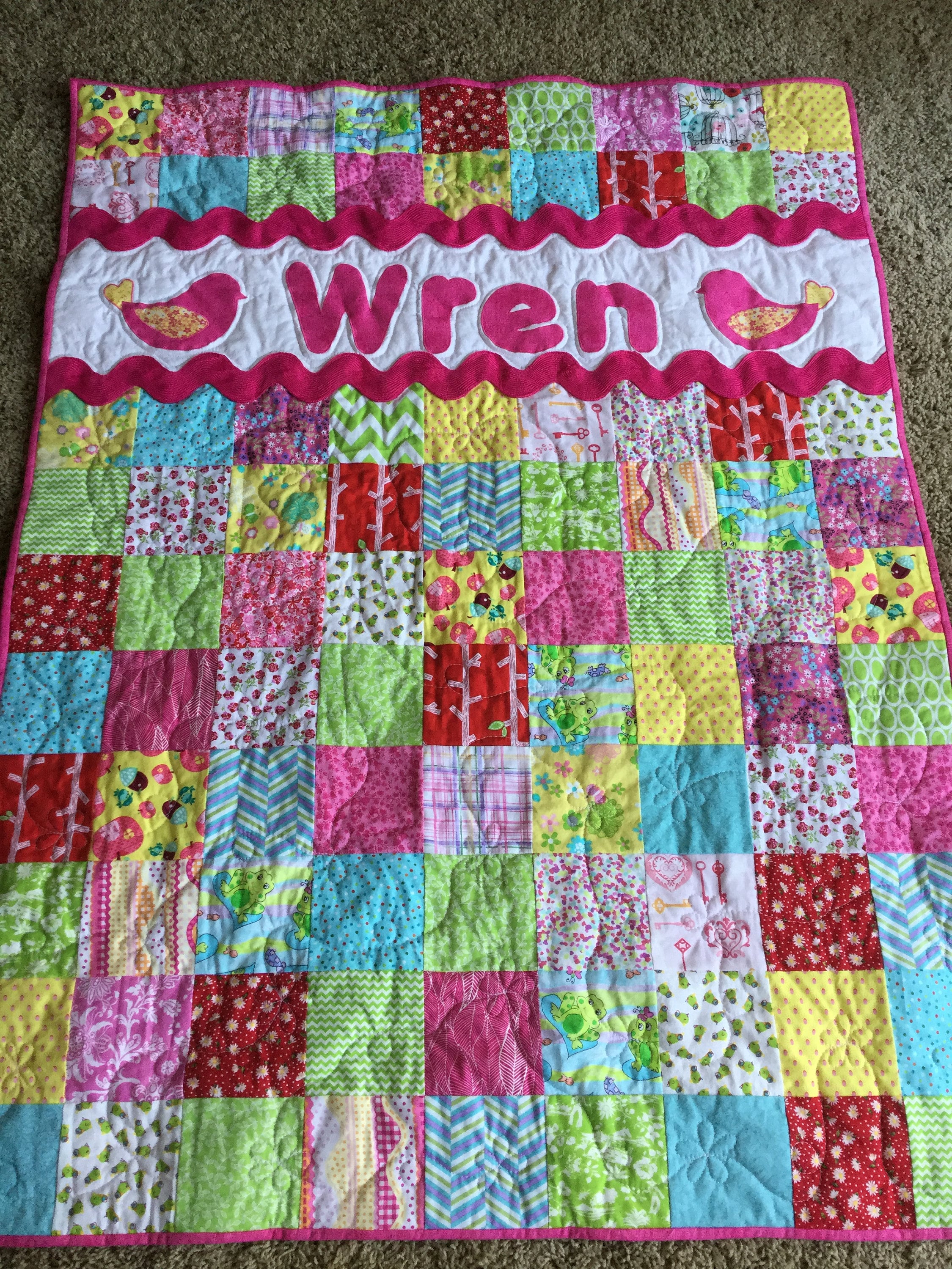 Quilt for a Girl Baby Quilt Baby Name Quilt Special Etsy