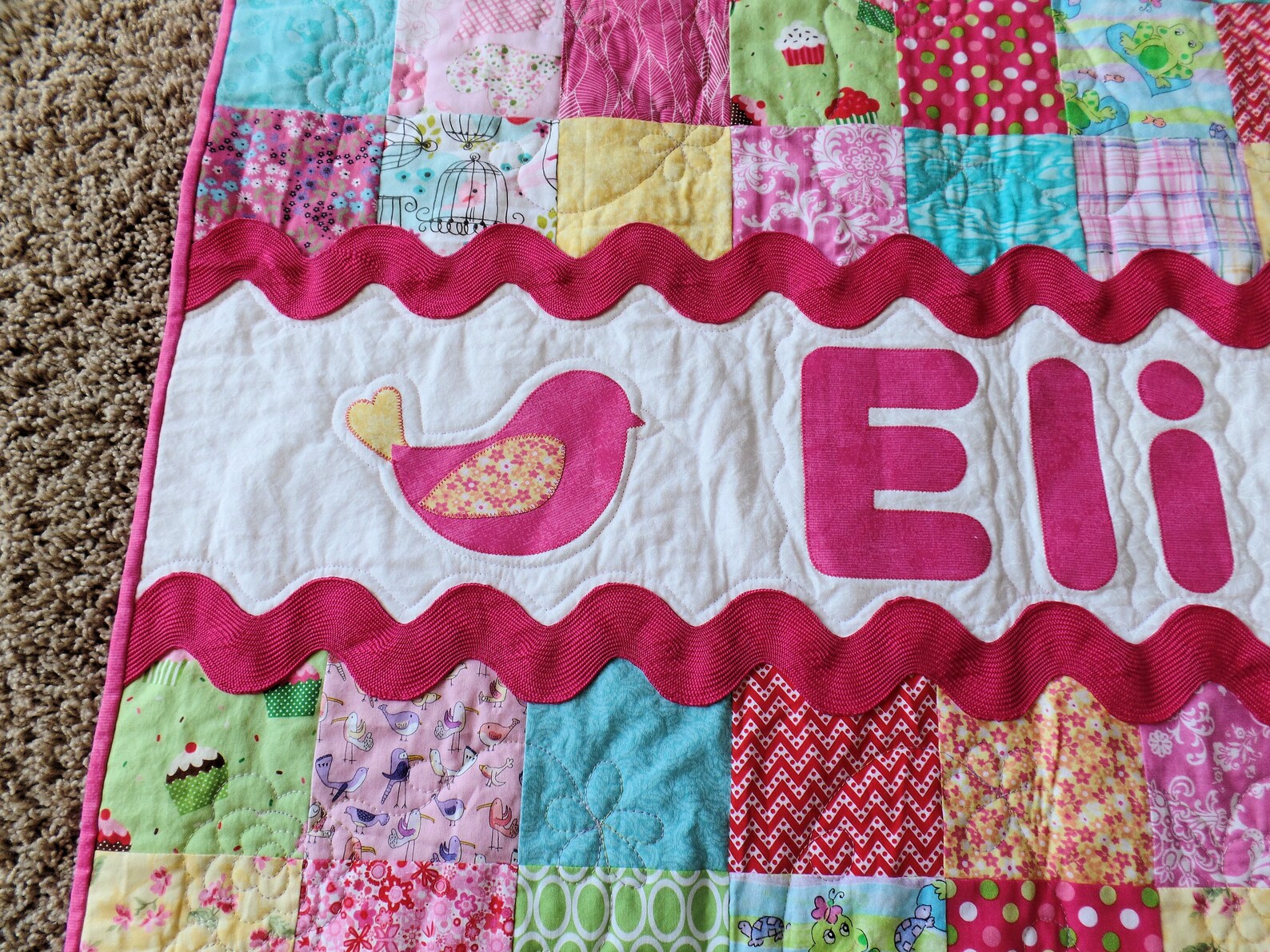 Quilt for a Girl Baby Quilt Baby Name Quilt Special Etsy