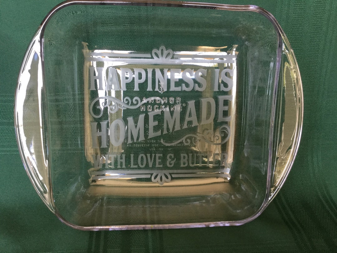 Etched Glass Casserole Dish, 8x8 Square, Housewarming Gift - Etsy