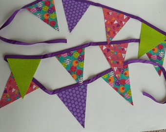 Birthday Pennant Banner, Birthday Decoration, Birthday Banner, Birthday Pennants, Pennant Banner with Birthday Fabric, Birthday Fabric