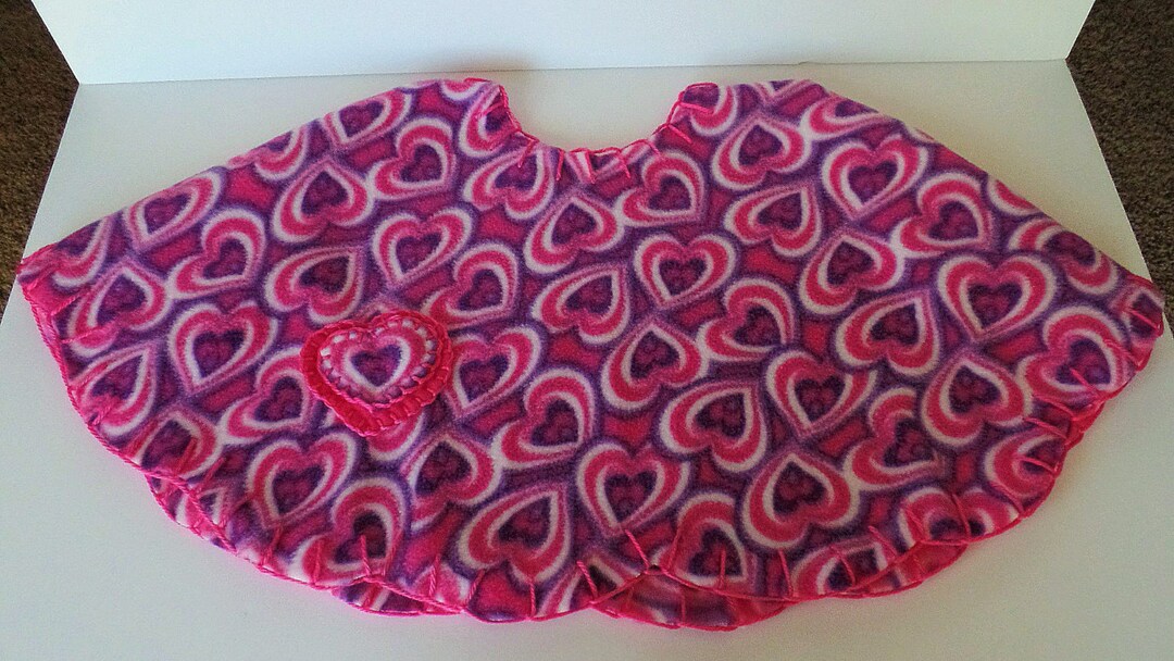 Girl's Poncho, Little Girl Poncho, Fleece Jacket, Fleece Poncho, Little