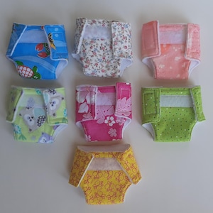 12-Inch Doll Diapers, Small Reusable Doll Diapers, Diapers for Stuffed Animals and Dolls, Dolly Diaper, Baby Doll Diapers, Diapers for Bear