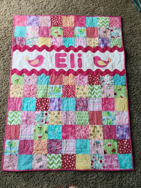 gifts for girls pink quilt single bed quilt pink and brown quilt lap throw girl/'s quilt cupcake quilt teen quilt