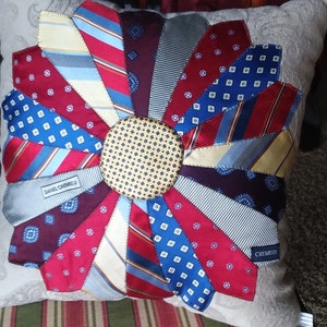 Plastic Template for Custom Tie Pillow, 14” Tie Pillow, Necktie Pillow with 20 Petals, Keepsake Tie Pillow, Masculine Gift, Manly Home Decor