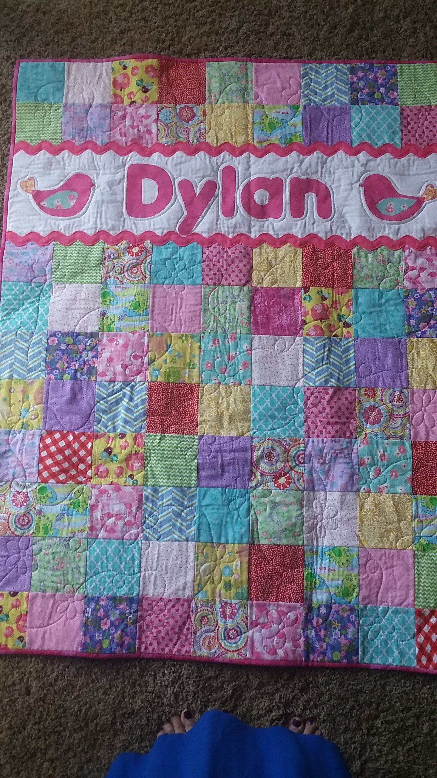 Quilt for a Girl Baby Quilt Baby Name Quilt Special Etsy