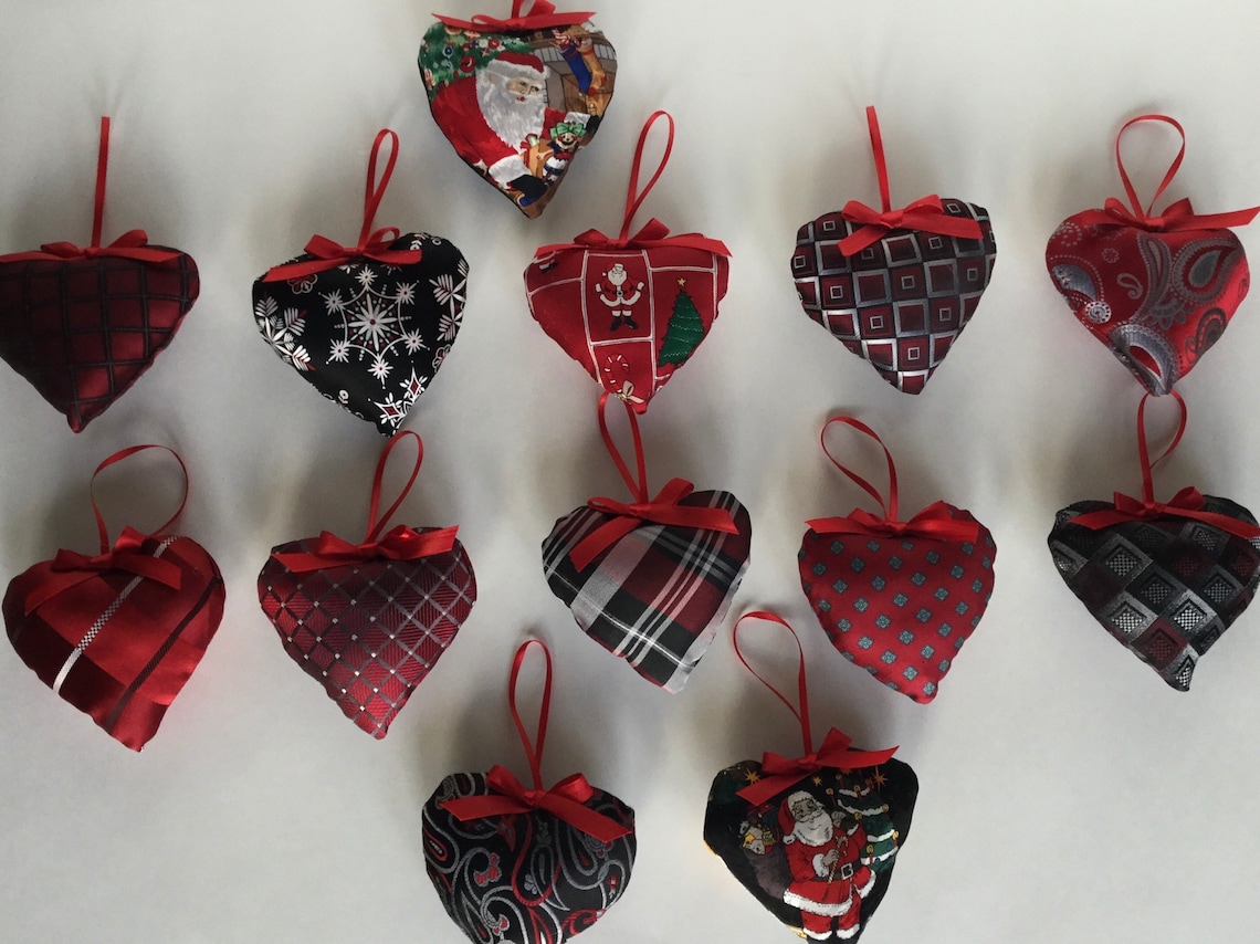 Custom Tie Ornament Heart Necktie Ornament Christmas Etsy