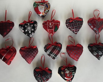 Custom Tie Heart Ornament, Keepsake Memory Ornament