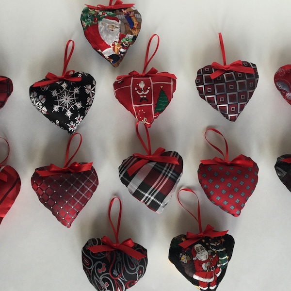 Custom Tie Ornament, Heart Necktie Ornament, Christmas Keepsake Ornament, Memory Ornament, Silk Tie Ornament, Tie Heart Keepsake, Ornament