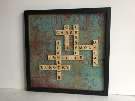 Scrabble Family Crossword Framed Family Crossword - Etsy