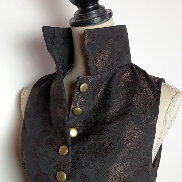 Gilet steampunk cavalière noir/cuivre vêtement femme veston avec boutonnage , veste Mariage cérémonie