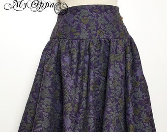 Mid-length Violet skirt, retro Victorian bohemian women's clothing, wedding ceremony