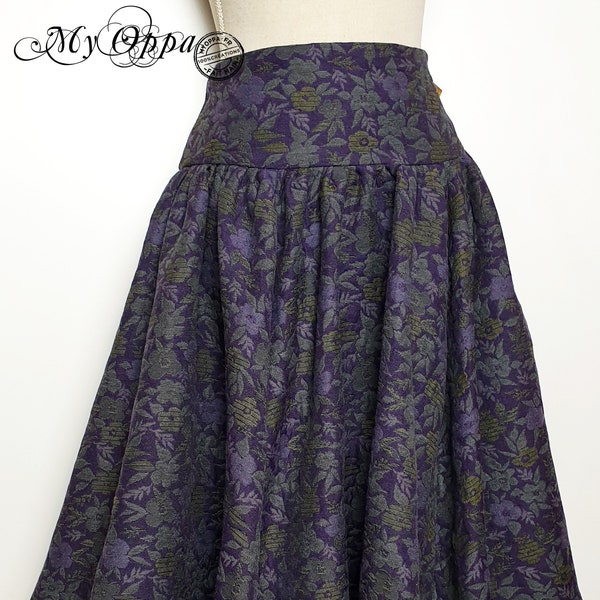 Mid-length Violet skirt, retro Victorian bohemian women's clothing, wedding ceremony