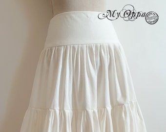 Elegant off-white cotton petticoat with old lace, wedding, ceremony, women's clothing