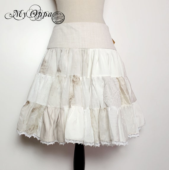 Mori white / off-white patchwork skirt