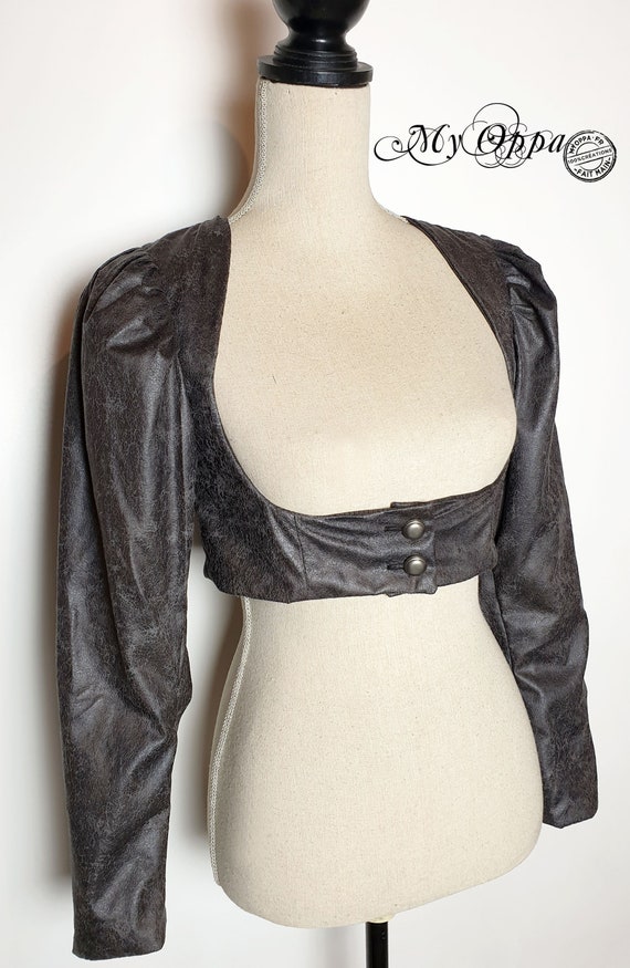 Bolero simili cuir 2025 femme