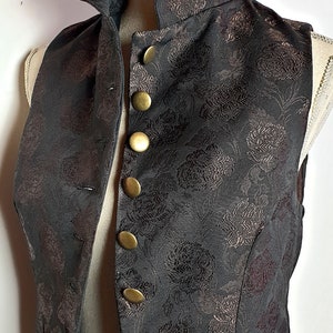 Gilet steampunk cavalière noir/cuivre vêtement femme veston avec boutonnage , veste Mariage cérémonie image 5