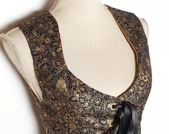 Black faux leather steampunk vest, medieval top lacing in front, top sexy burlesque faux leather strap, larp jacket, gothic women's clothing