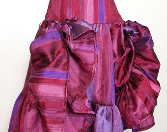 Mid-length purple steampunk skirt, ethnic burlesque bohemian dance women's clothing