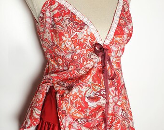 boho red summer top