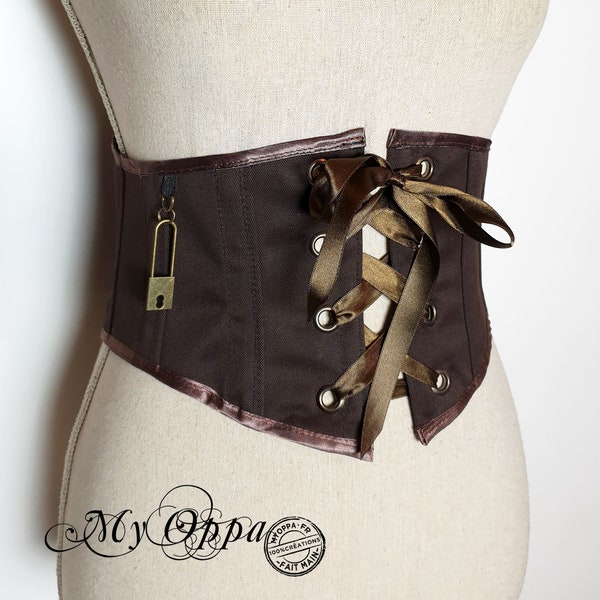 Serre taille Steampunk gros oeillets devant, corset pirate baleines en acier, ceinture medieval gn ethnique, vêtement femme