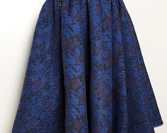 Long skirt with blue flowers