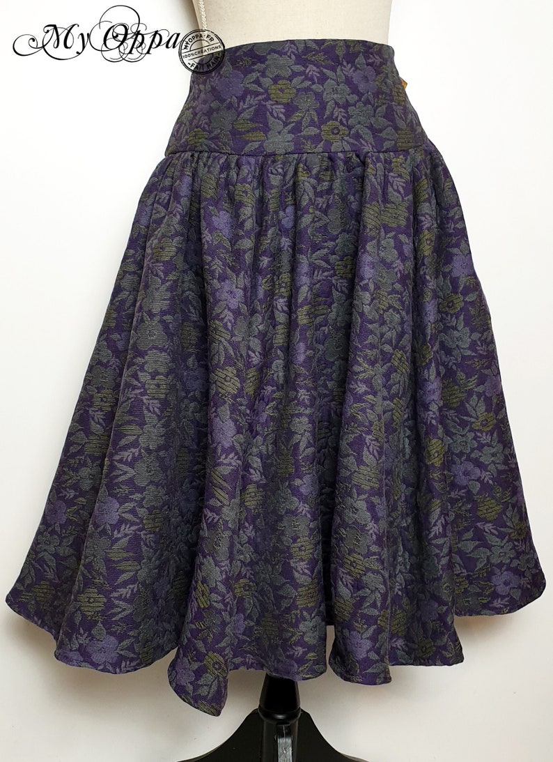 Jupe Violette mi-longue, vêtement femme boheme victorien retro, cérémonie mariage image 1