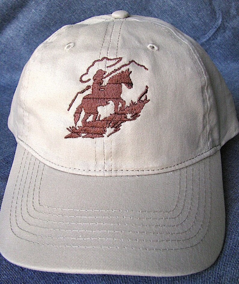 Horse and Rider on Tan Baseball Cap Etsy