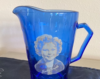 Shirley Temple Colbalt Blue Pitcher or Creamer